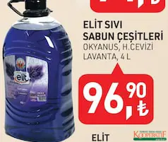 TARIM KREDİ ELİT SIVI SABUN ÇEŞİTLERİ 4 L TARIM KREDİ ELİT SIVI SABUN ÇEŞİTLERİ 4 L